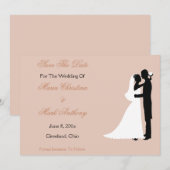 Bruid Bruidegom Bewaar de Datum Aankondiging (Voorkant / Achterkant)