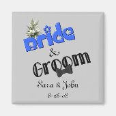 Bruid bruidegom Bewaar de datum Bruiloft Favor Mag Magneet (Voorkant)