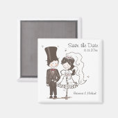 Bruid & bruidegom Bewaar de datum Magneten (Voorkant / Achterkant)