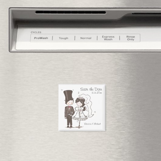 Bruid & bruidegom Bewaar de datum Magneten (Insitu (Vaatwasser))