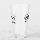 Bruid & Bruidegom Bloemen Geëtst Glas Trouwglas (Links)