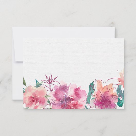 Bruid & bruidegom bloemenbruiloft bedankkaart (Achterkant)