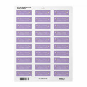 Bruid bruidegom bruiloft adresseren bord-paarse etiket (Full Sheet)