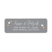 Bruid bruidegom bruiloft adressing liefde harten g etiket (Voorkant)