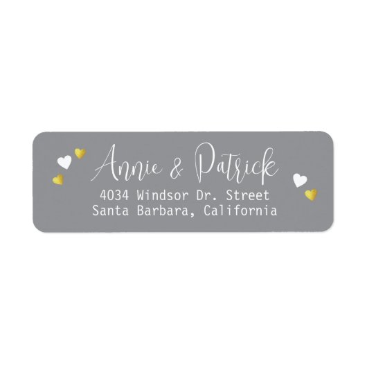 Bruid bruidegom bruiloft adressing liefde harten g etiket (Voorkant)