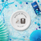 Bruid & Bruidegom Bruiloft Bruiloftsreceptie Papieren Bordje (Feest)