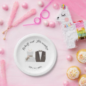 Bruid & Bruidegom Bruiloft Bruiloftsreceptie Papieren Bordje (Feest)