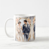 Bruid & bruidegom bruiloft cup koffiemok (Links)
