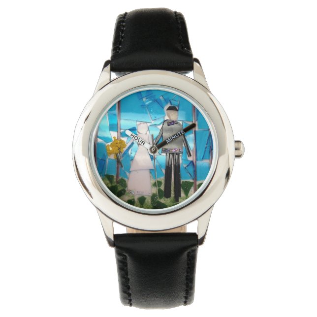 bruid & bruidegom bruiloft dag horloge (Voorkant)