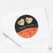 Bruid & bruidegom Bruiloft in Sinaasappel | person Ronde Sticker (Envelop)