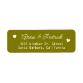 Bruid Bruidegom bruiloft Mailing Olijf Retour Adre Etiket (Voorkant)