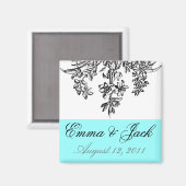 Bruid & bruidegom Bruiloft Monogram Magneet (Voorkant / Achterkant)