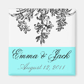 Bruid & bruidegom Bruiloft Monogram Magneet (Voorkant)