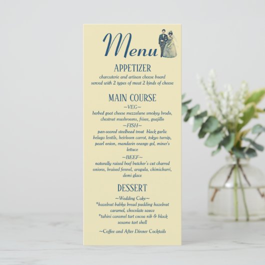  bruid bruidegom bruiloft receptie diner menu (Staand voorkant)