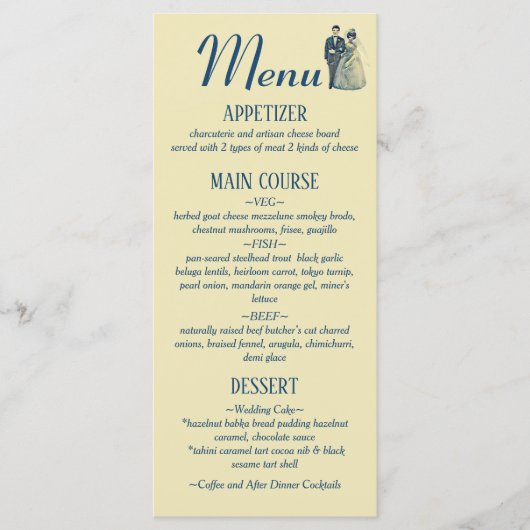  bruid bruidegom bruiloft receptie diner menu (Voorkant)