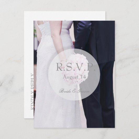 Bruid & bruidegom bruiloft RSVP Uitnodiging Briefkaart (Voorkant / Achterkant)