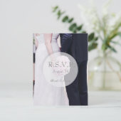 Bruid & bruidegom bruiloft RSVP Uitnodiging Briefkaart (Staand voorkant)