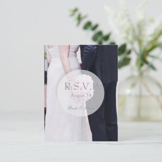 Bruid & bruidegom bruiloft RSVP Uitnodiging Briefkaart (Staand voorkant)