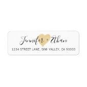 Bruid + bruidegom bruiloft | Stijlvolle gouden lie Etiket (Voorkant)