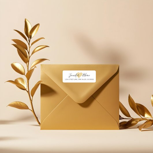 Bruid + bruidegom bruiloft | Stijlvolle gouden lie Etiket