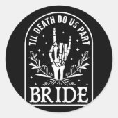 Bruid bruidegom bruiloft Verloving Halloween paar  Ronde Sticker (Voorkant)