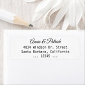 bruid & bruidegom bruiloft wit retour adres etiket (Insitu)