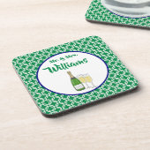 Bruid & Bruidegom Champagne Glazen Bier Onderzetter (Linkerzijde)