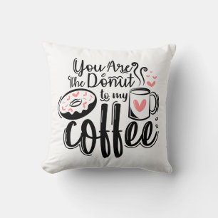 Bruid & Bruidegom Coffee Black White Donut Liefheb Kussen