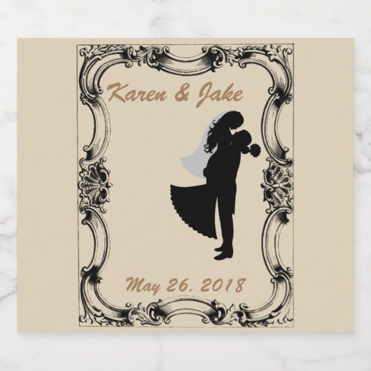 Bruid & bruidegom Custom Bier Fles Label Etiket (Enkel label)