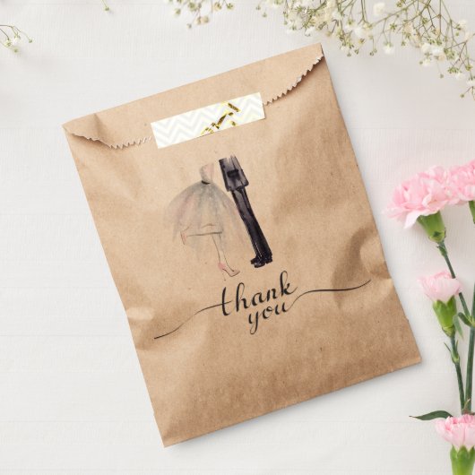 Bruid & Bruidegom Dank je tasje Bedankzakje (Gezegeld)