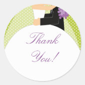Bruid & bruidegom Dank u Sticker (Voorkant)