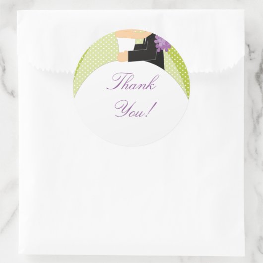 Bruid & bruidegom Dank u Sticker (Tas)