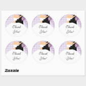 Bruid & bruidegom Dank u Sticker Floral Paarse (Vel)
