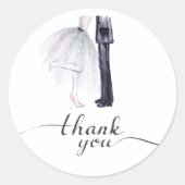 Bruid & Bruidegom Dans "Dank je wel" sticker (Voorkant)