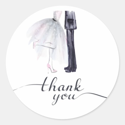 Bruid & Bruidegom Dans "Dank je wel" sticker (Voorkant)