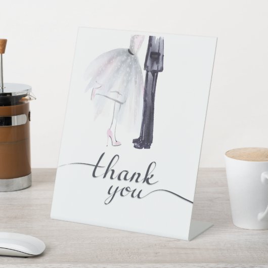 Bruid & Bruidegom Dans "Dank U" voetstuk teken Reclamebord Met Voetstuk (Insitu)