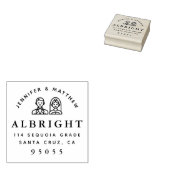 Bruid & bruidegom De Toekomst Mr & Mrs Retouradres Rubberstempel (Gestempeld)