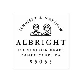 Bruid & bruidegom De Toekomst Mr & Mrs Retouradres Rubberstempel