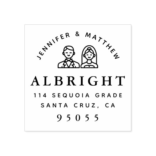 Bruid & bruidegom De Toekomst Mr & Mrs Retouradres Rubberstempel (Afrduk)