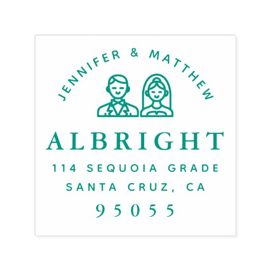 Bruid & bruidegom De Toekomst Mr & Mrs Retouradres Zelfinktende Stempel (Design)