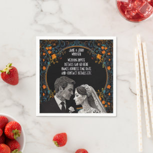 Bruid & bruidegom delicate klassieke servet