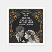 Bruid & bruidegom delicate klassieke servet (Voorkant)