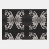 Bruid & bruidegom Delicate Wit op Zwart Inpakpapier Vel (Voorkant 2)