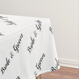 Bruid Bruidegom Diagonale Typografie Tafelkleed