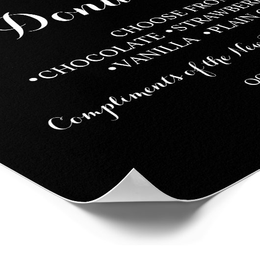 Bruid & Bruidegom Donut Bar Bruiloft Bruidsmeisjes Poster (Hoek)