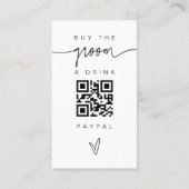 Bruid & Bruidegom Drinkkaart Scan QR-code Trouwfee Visitekaartje (Achterkant)