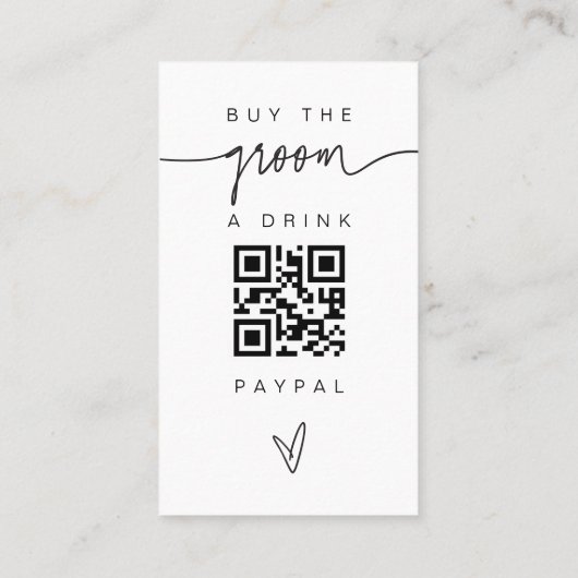 Bruid & Bruidegom Drinkkaart Scan QR-code Trouwfee Visitekaartje (Achterkant)
