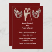 bruid bruidegom duiven bruin bruiloft opslaan van kaart (Voorkant / Achterkant)