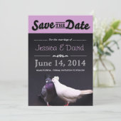 Bruid & Bruidegom Duiven Save the Date Aankondigin (Staand voorkant)