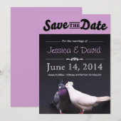 Bruid & Bruidegom Duiven Save the Date Aankondigin (Voorkant / Achterkant)